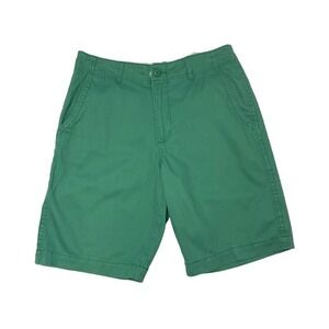 Mens Green Chino Shorts Size 32 100% Cotton Utility Classic Preppy Gorpcore